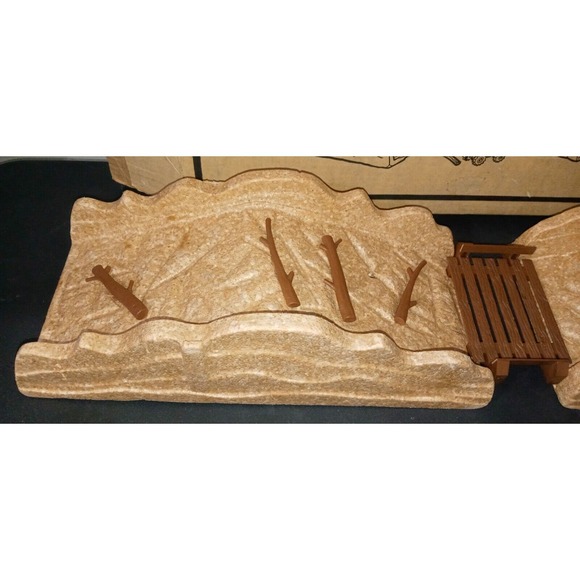 Schaper Stomper Wild Mountain Set 4X4 Foam Mountains Bridge Sticks 1980 RARE Box - Picture 5 of 8